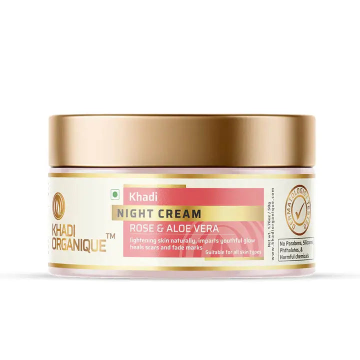 Khadi Organique  Night Cream ( Rose & Aloe vera ) 50g