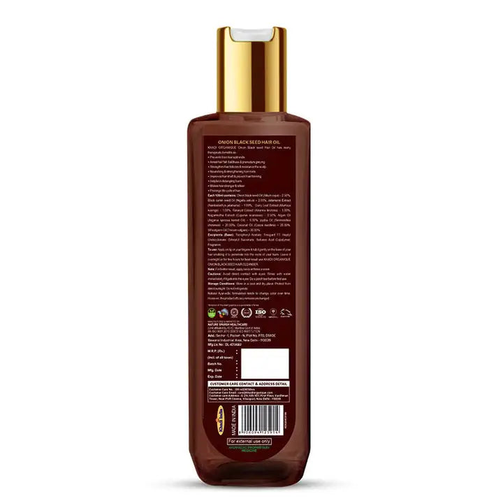 Khadi Organique Onion black seed hair oil (Mineral Oil Free) 200ml