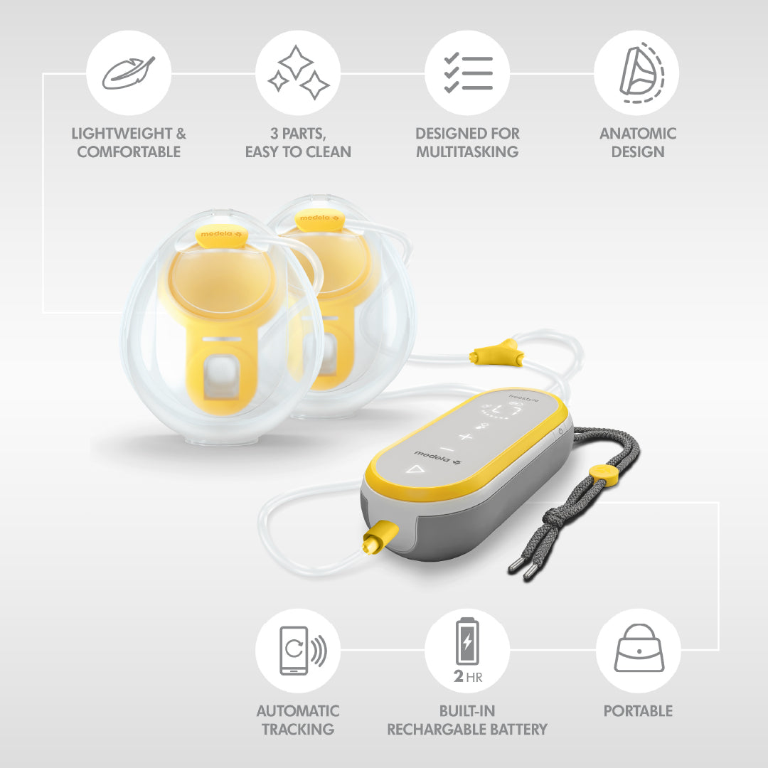 Freestyle™ Hands-Free Double Electric Wearable Breast Pump + Medela - Disposable Bra Pads(Pk/30)