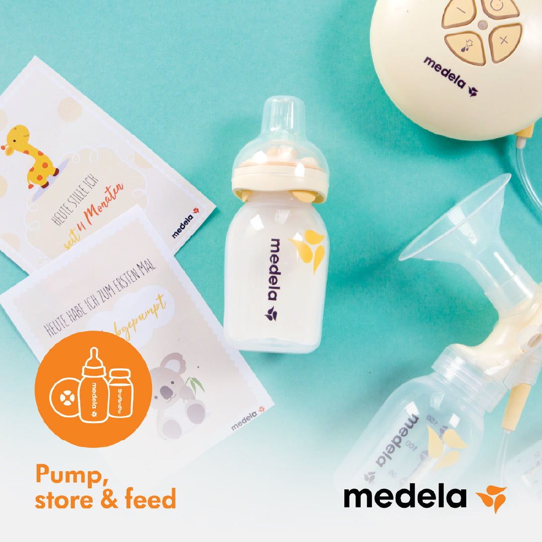 Medela Swing Maxi Double Electric Breast Pump - Redesign Double Electric Milk Pump + Medela - 250ml Breastmilk Bottles - Pack Of 2