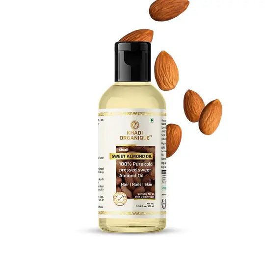 Khadi Organique Sweet almond oil  (100% cold pressed ) 100ml