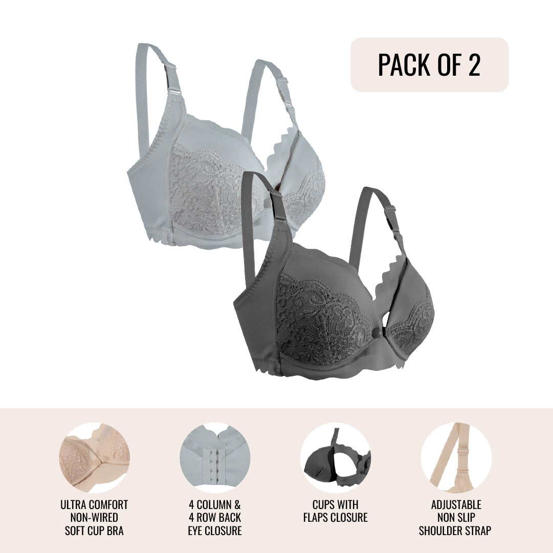 Okus - Elegant Seamless Maternity & Nursing Bra Pack of 2