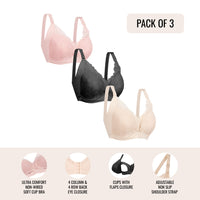 Okus - Pretty Lace Maternity & Nursing Bra Pack of 3_1