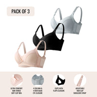 Okus - Comfy Cotton Maternity & Nursing Bra Pack of 3_1