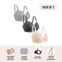 Okus - Elegant Seamless Maternity & Nursing Bra Pack of 3_1