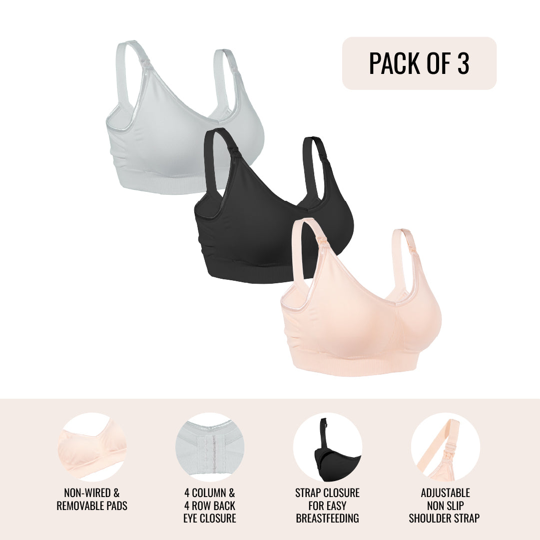 Okus - Original Full Cup Maternity & Nursing Bra Pack of 3