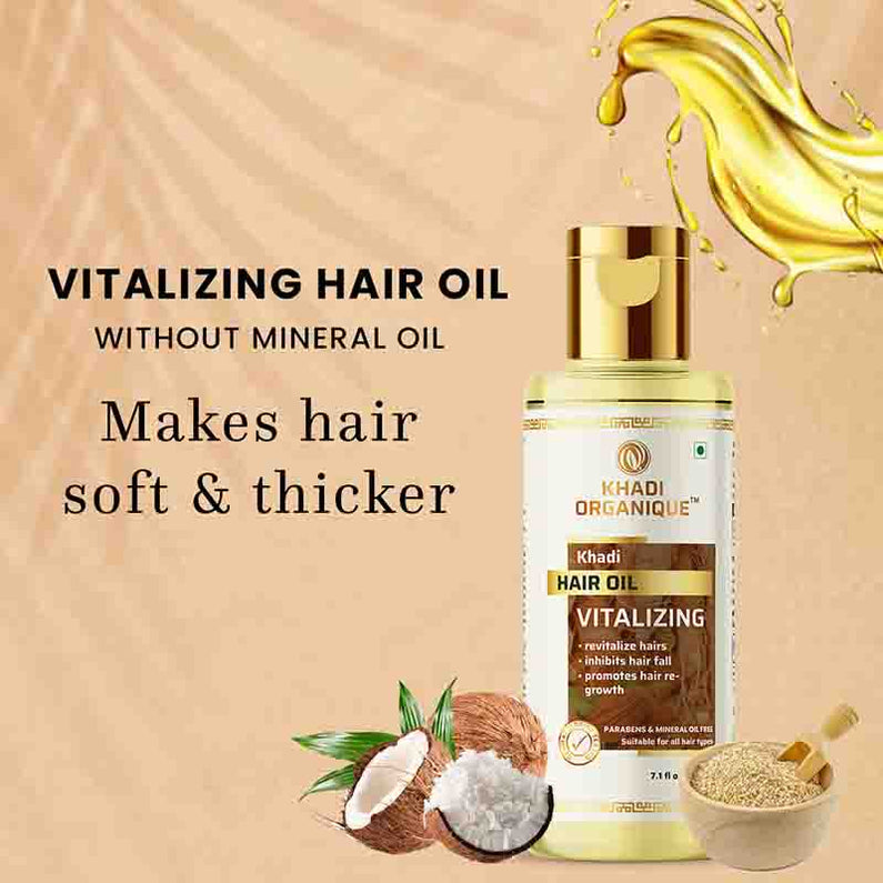 Khadi Organique Vitalizing hair oil (Mineral Oil Free) 210ml