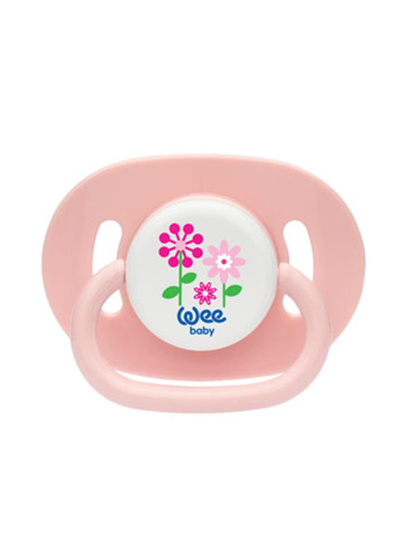 Wee Baby -Opaque Oval Body Round Teat Soother 6-18 Months Pack of 2, Assorted Colors Colors & Design