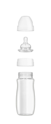 Weebaby - Heat Resistant Patterned Classical Plus Wide Neck Glass Feeding Bottle 120 ml (0-6 Months)