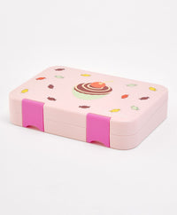 Bonfino Lunch Box, Cake Theme, Easy to Carry, Leak-Proof Lid, Microwave Safe, 3 Years+, 22 x 15.5 x 5cm - Pink_1