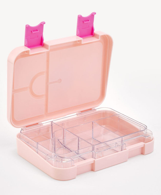 Bonfino Lunch Box, Cake Theme, Easy to Carry, Leak-Proof Lid, Microwave Safe, 3 Years+, 22 x 15.5 x 5cm - Pink