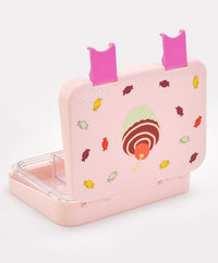 Bonfino Lunch Box, Cake Theme, Easy to Carry, Leak-Proof Lid, Microwave Safe, 3 Years+, 22 x 15.5 x 5cm - Pink_4