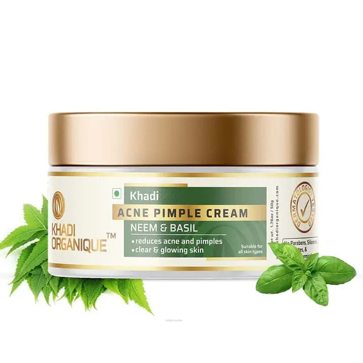 Khadi Organique Acne Pimple Cream (Neem & Basil) 50g