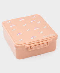 Bonfino Unicorn Food Grade Tritan Bento Lunch Box with Food Jar, 4 Compartments, BPA Free, Leak Resistant, Microwave Safe, 20x17.5x7cm, 1.87L, 3 Years+ - Peach_3