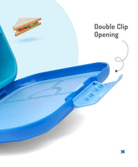Bonfino ABS Bento Lunch Box, Microwave Safe, Dishwasher Safe, Removable Food Tray, BPA Free, Silicone Seal, Leak Resistant, Odour Free, 22x15.5x5cm, 765mL, 3 Years+ - Blue_4