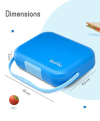 Bonfino ABS Bento Lunch Box, Microwave Safe, Dishwasher Safe, Removable Food Tray, BPA Free, Silicone Seal, Leak Resistant, Odour Free, 22x15.5x5cm, 765mL, 3 Years+ - Blue_5