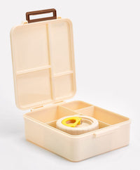 Bonfino Croissant Theme Lunch Box with Container, Food Safe, Easy to Clean, Thoughtful Compartments, Versatile, 4 Years+, L 20 x B 17.5 x H 7 cm - Beige_3