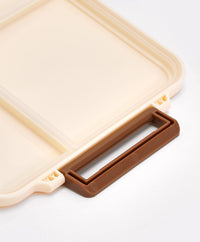 Bonfino Croissant Theme Lunch Box with Container, Food Safe, Easy to Clean, Thoughtful Compartments, Versatile, 4 Years+, L 20 x B 17.5 x H 7 cm - Beige_5