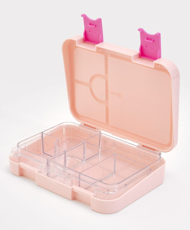 Bonfino Lunch Box, Cat Theme, Easy to Carry, Leak-Proof Lid, Microwave Safe, 3 Years+, 22 x 15.5 x 5cm - Pink