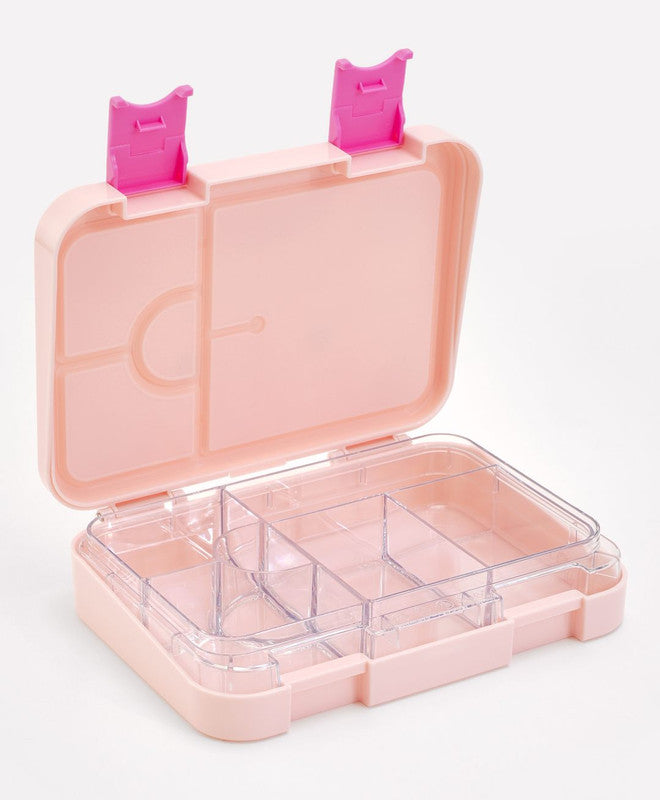 Bonfino Lunch Box, Cat Theme, Easy to Carry, Leak-Proof Lid, Microwave Safe, 3 Years+, 22 x 15.5 x 5cm - Pink