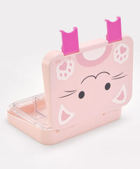 Bonfino Lunch Box, Cat Theme, Easy to Carry, Leak-Proof Lid, Microwave Safe, 3 Years+, 22 x 15.5 x 5cm - Pink_4
