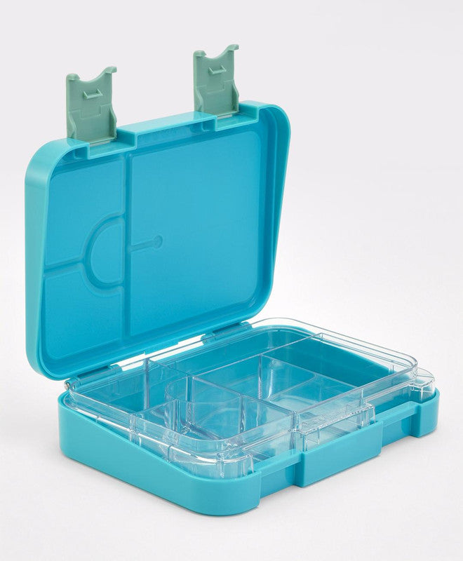 Bonfino Lunch Box, Ice Cream Theme, Easy to Carry, Leak-Proof Lid, Microwave Safe, 3 Years+, 22 x 15.5 x 5cm - Blue
