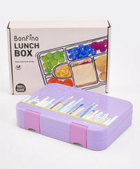 Bonfino Lunch Box, City Theme, Easy to Carry, Leak-Proof Lid, Microwave Safe, 3 Years+, 22 x 15.5 x 5cm - Purple_6