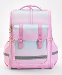 Bonfino School Bag, Night Reflective Light, S-Spine Curve Support, Heat-Dissipating Mesh Back, 6 Years+, Pink - 17 Inches_1