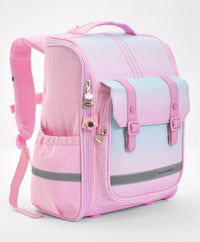 Bonfino School Bag, Night Reflective Light, S-Spine Curve Support, Heat-Dissipating Mesh Back, 6 Years+, Pink - 17 Inches_2