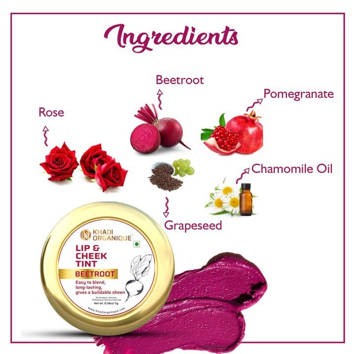 Khadi Organique Beetroot Lip and Cheek Tint 5G