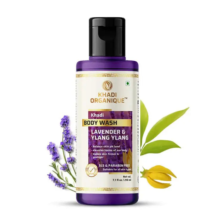 Khadi Organique Lavender & Ylang Ylang Body Wash SLS & Paraben free 210ml