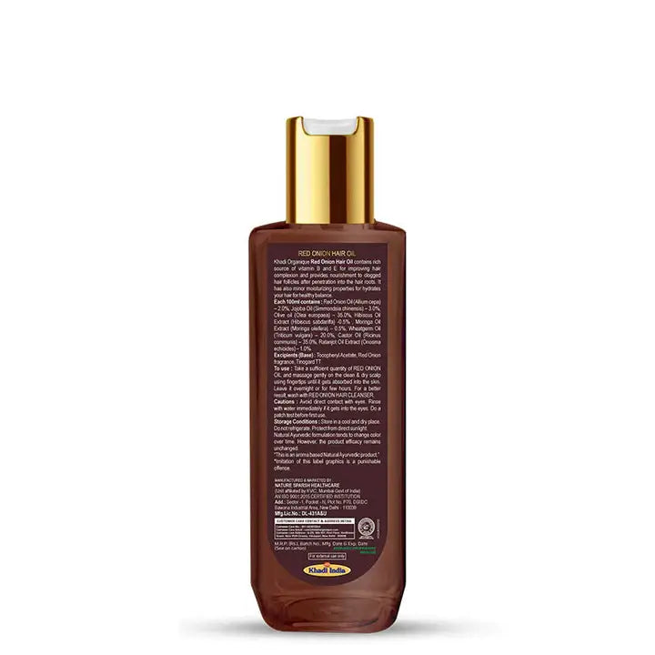 Khadi Organique Red onion hair oil (Mineral Oil Free) 100ml