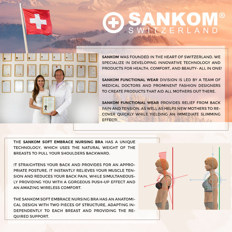 Sankom - حمالة صدر فاخرة حاصلة على براءة اختراع مع دانتيل، عاجي