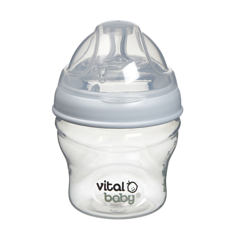 Vital Baby Nurture Breast Like Feeding Bottles 150ml, 2-Piece, Clear, 0 Months+