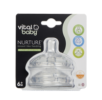 حلمات Vital Baby Nurture تشبه الرضاعة الطبيعية للتدفق السريع، قطعتين، شفافة، من عمر 6 أشهر فما فوق_3