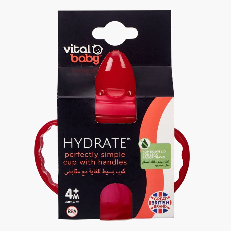 كوب Vital Baby Hydrate Perfectly Simple، 200 مل، أحمر، لعمر 4 أشهر فما فوق