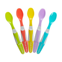 Vital Baby Nourish Start Weaning Silicone Spoons, 5-Piece, Multicolour, 4 Months+_
