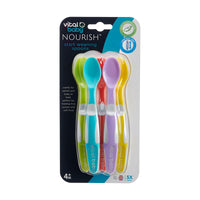 Vital Baby Nourish Start Weaning Silicone Spoons, 5-Piece, Multicolour, 4 Months+