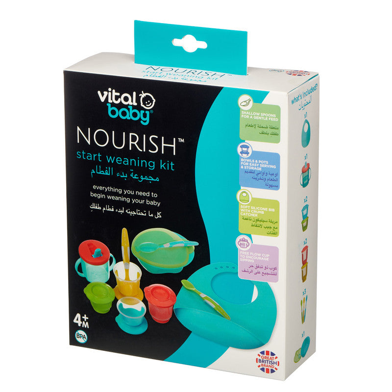 Vital Baby Nourish Start Weaning Kit, 10+ Piece, Turquoise, 4 Months+