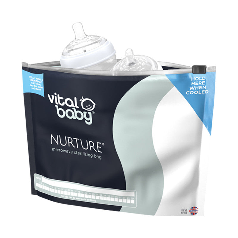 Vital Baby Nurture Microwave Sterilising Bags, 5 Pieces, Clear, Adult