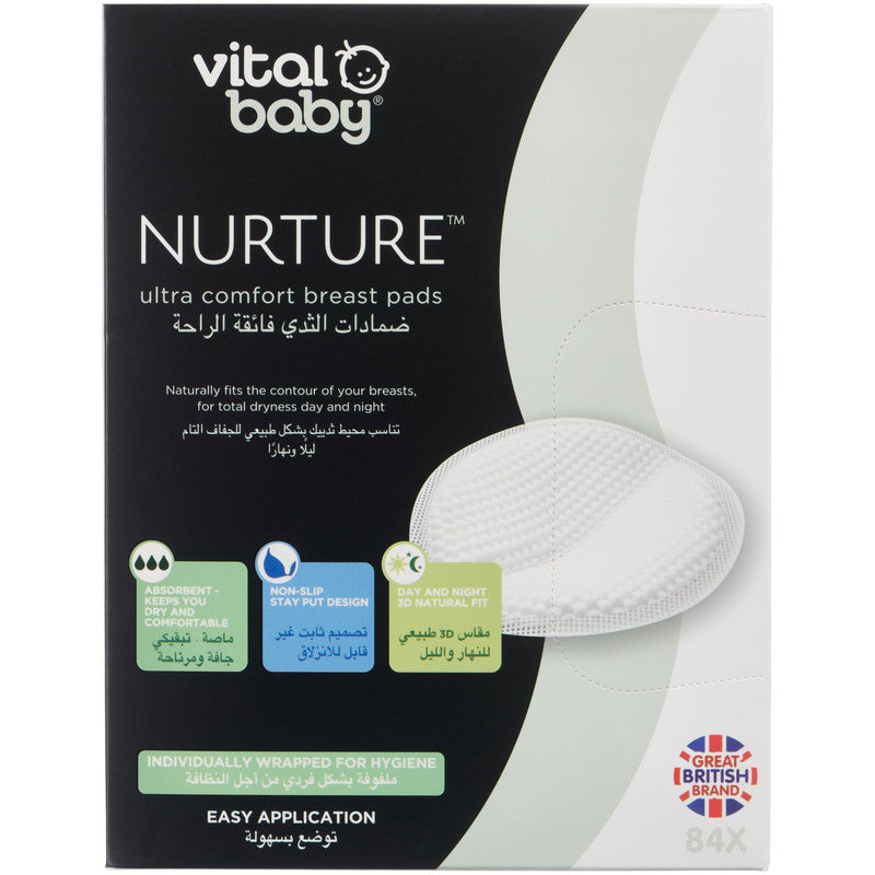 Vital Baby Nurture Ultra Comfort Disposable Breast Pads, White, Mother