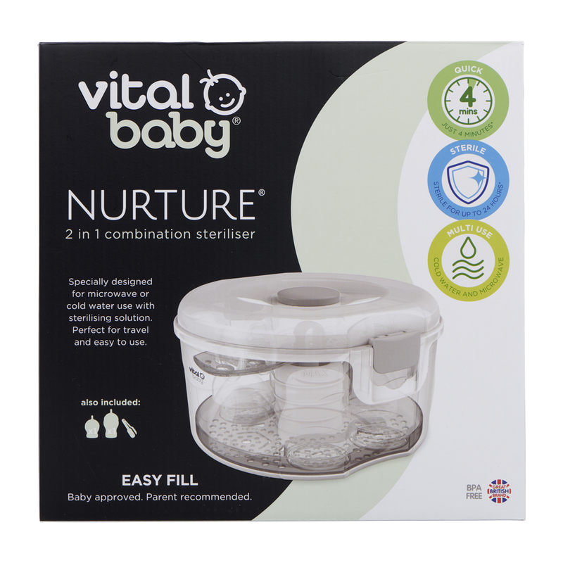 Vital Baby Nurture 2-in-1 Combination Steriliser, White, Adult