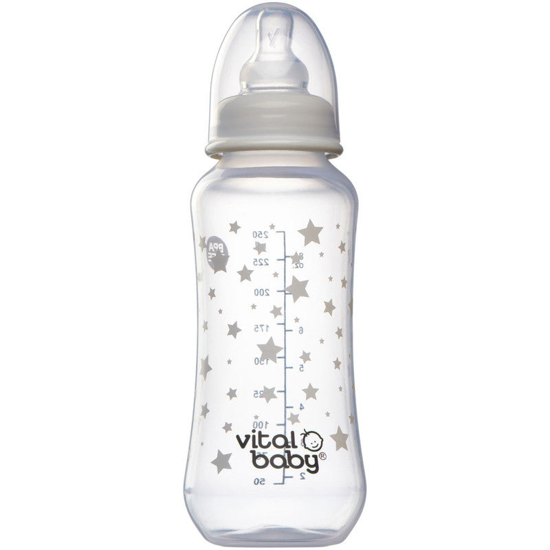 Vital Baby Nurture Perfectly Simple Baby Feeding Bottle, 250ml, 0+ Months, Clear