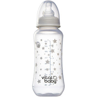 Vital Baby Nurture Perfectly Simple Baby Feeding Bottle, 240ml, 3 Pieces, 0+ Months, Clear_