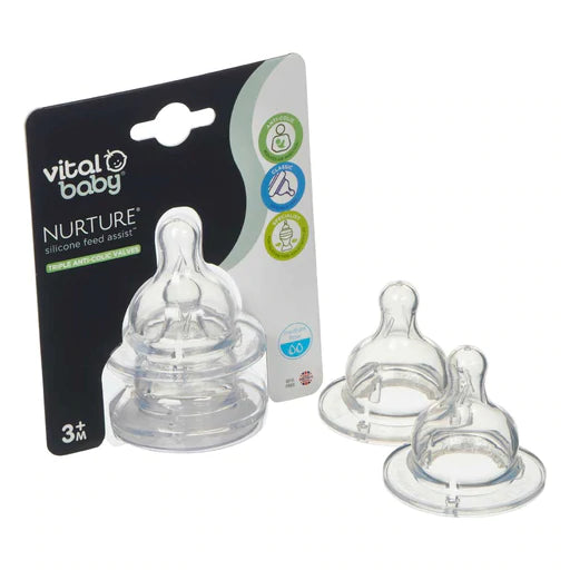 Vital Baby Nurture Perfectly Simple Teat, 2 Pieces, 3+ Months, Clear
