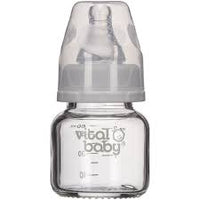 Vital Baby Nurture Glass Baby Feeding Bottle, 60ml, 0+ Months, Clear_