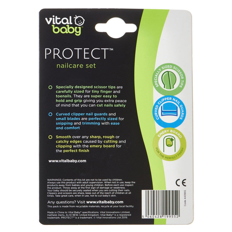 Vital Baby Protect Nailcare Set, 3-Piece, White, 0 Months+