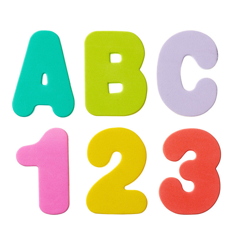Vital Baby 36-Piece Splash Alphabet & Numbers Baby Bath Toy Set, 12+ Months, Multicolour