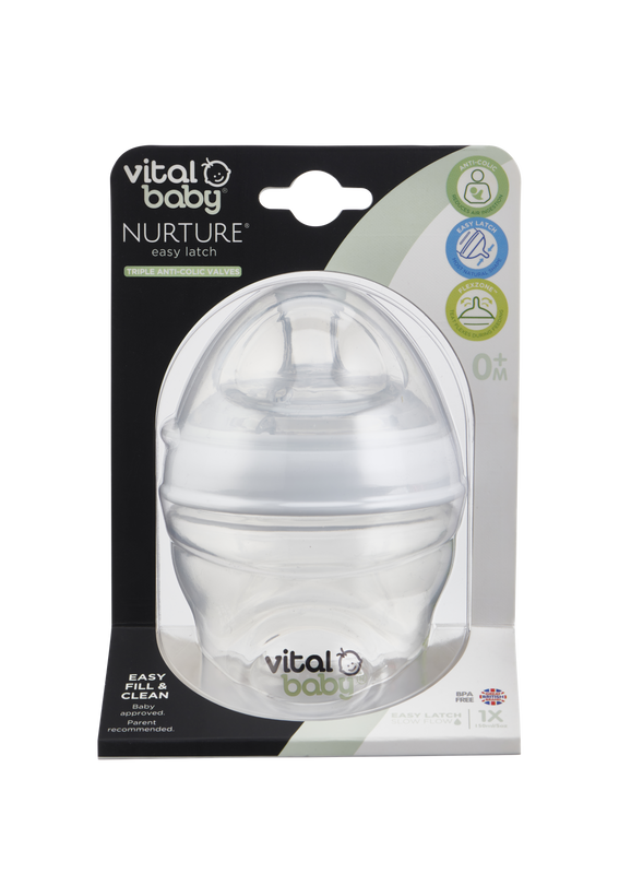 Vital Baby Nurture Breast Like Feeding Bottles, Clear, 0 Months+