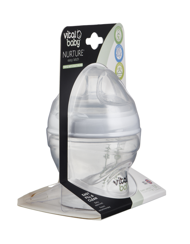 زجاجات الرضاعة Vital Baby Nurture تشبه الثدي، شفافة، من 0 أشهر فما فوق
